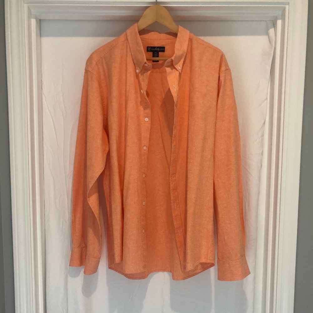 Oxford Golf Salmon Long Sleeve Button Down